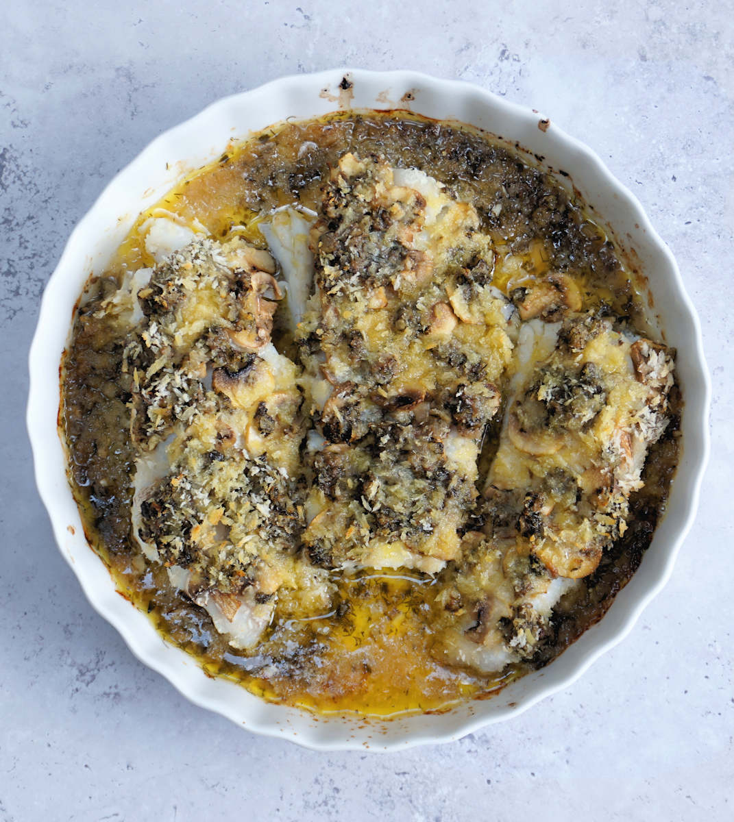 Fish With Mushroom Gratin Recipe Cuisine Fiend